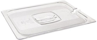 Picture of Rubbermaid Commercial Products Cold Food Notched Lid, 1/2 Size, Clear (FG128P86CLR)