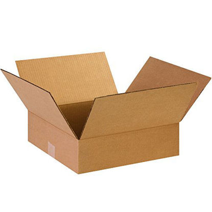 Picture of BOX USA B14144 Flat Corrugated Boxes, 14"L x 14"W x 4"H, Kraft (Pack of 25)