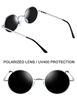 Picture of Joopin Polarized Lennon Round Sunglasses Women Men Circle Hippie Sun Glasses (Silver Black)