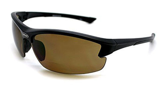 Renegade Patented Bifocal Polarized Reader Half Rim Men's Fishing  Sunglasses 100% UV Protection with Microfiber Bag (Matt Black Frame, Brown  Lens 