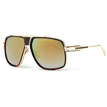 Picture of AEVOGUE Sunglasses For Men Goggle Alloy Frame Brand Designer AE0336 (Tortoise&Gold, 62)