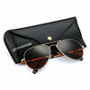 Picture of Polarized Aviator Sunglasses for Men Women with Spring Hinge Legs, UV400 Protection (Gold Frame/Brown Lens)