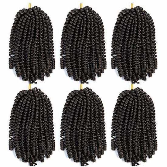 GetUSCart 6 Pack Spring Twist Crochet Braiding Hair 8 Inch Bomb Twist