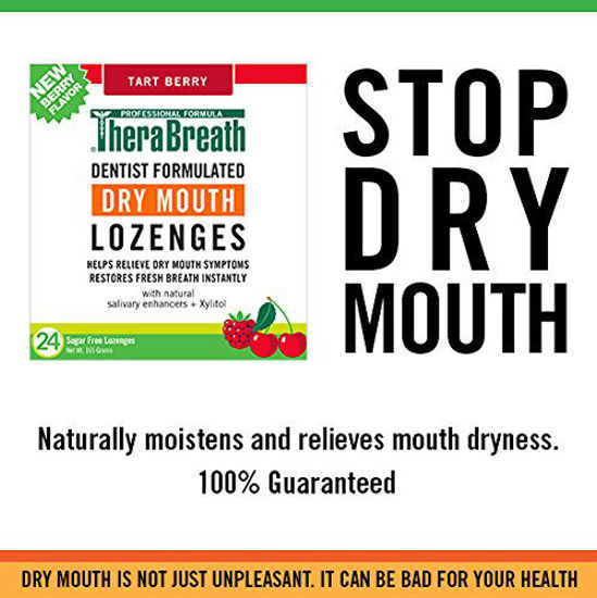 GetUSCart TheraBreath Dry Mouth Lozenges with ZINC, Tart Berry Flavor