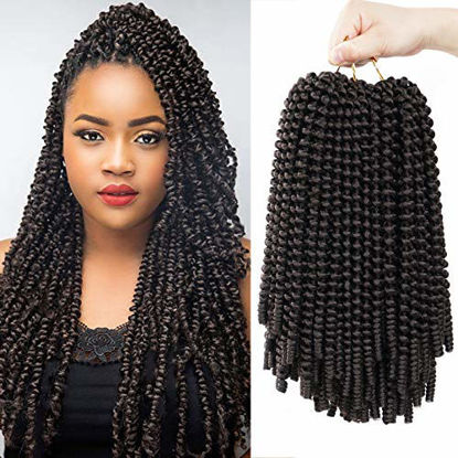 Picture of 3 Packs 12 Inch Spring Twist Ombre Colors Butterfly locs Crochet Braids Braiding Hair Extensions Low Temperature Fiber 30 Strands 160g/Pack (12 Inch, #4)