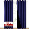 Picture of NICETOWN 100% Blackout Curtain Set, Thermal Insulated & Energy Efficiency Window Draperies for Guest Room, Full Shading Panels for Shift Worker and Light Sleepers, Navy Blue, 52W x 84L, 2 PCs