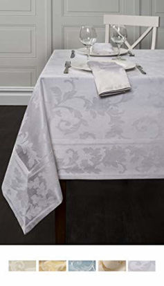 Picture of Benson Mills Harmony Scroll Tablecloth (60" X 104" Rectangular, White)
