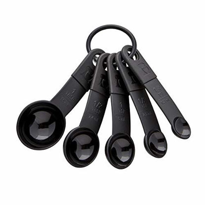Picture of KitchenAid Classic Measuring Spoons, Set of 5, Black/Black