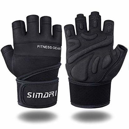 Picture of SIMARI Workout Gloves Men Women Full Finger Weight Lifting Gloves with Wrist Support for Gym Exercise Fitness Training Lifts Made of Microfiber and Spandex Fiber SMRG902