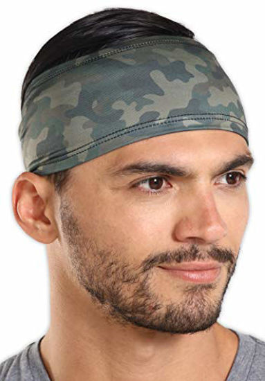 Picture of Mens Headband - Sports Running Sweat Head Bands - Athletic Sweatbands Hair Band for Workout, Exercise, Gym, Cycling, Football, Tennis, Baseball & Yoga - Ultimate Performance Stretch & Moisture Wicking