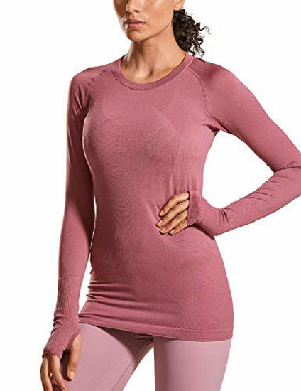 GetUSCart- CRZ YOGA Women's Seamless Athletic Long Sleeves Sports