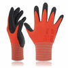 Picture of DEX FIT Gardening Work Gloves FN320, 3D Comfort Stretch Fit, Power Grip, Thin Lightweight, Durable Foam Nitrile Coating, Machine Washable, Red X-Large 3 Pairs