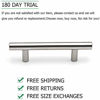Picture of homdiy Brushed Nickel Cabinet Handles Kitchen Pulls Stainlees Steel 6-1/4inch(160mm) Hole Centers - Europe Bedroom Drawer Dresser Cabinet pulls 40Pack