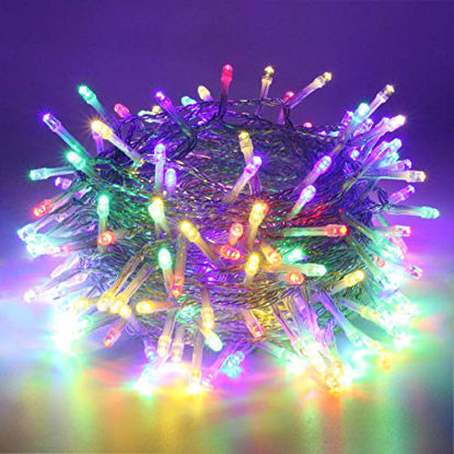 Picture of SANJICHA String Lights Indoor/Outdoor, Upgraded Super Bright Christmas Lights with 8 Modes, 66FT 200 LED Waterproof Decorative Lights for Christmas Tree Garden Patio Bedroom (Multicolor)