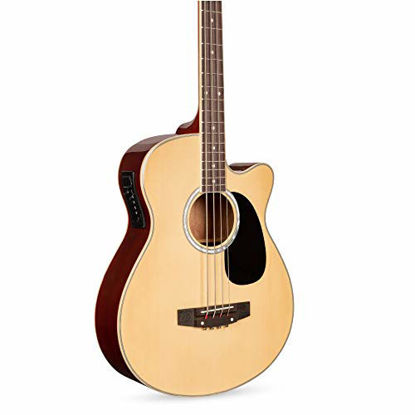 Picture of Best Choice Products Acoustic Electric Bass Guitar - Full Size, 4 String, Fretted Bass Guitar - Natural