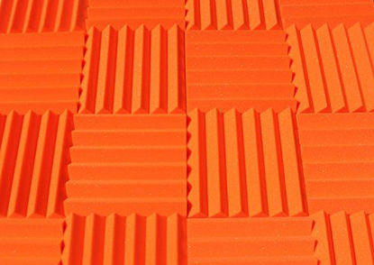 Picture of Soundproofing Acoustic Studio Foam - Orange Color - Wedge Style Panels 12x12x2 Tiles - 4 Pack
