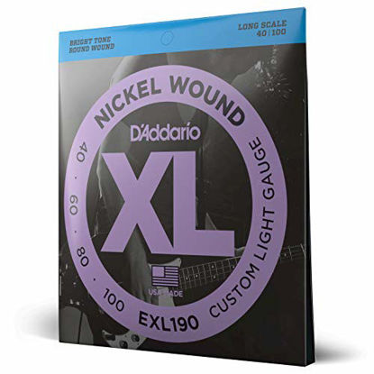 Picture of D'Addario EXL190 Nickel Wound Bass Guitar Strings, Custom Light, 40-100, Long Scale