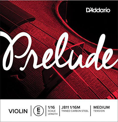 Picture of D'Addario Prelude Violin Single E String, 1/16 Scale, Medium Tension