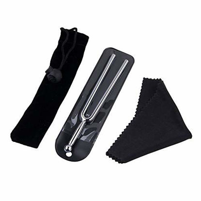 Picture of QIYUN Tuning Fork, A440Hz Tuning Fork - Standard A 440 Hz Violin Guitar Tuner Instrument with Soft Shell Case and Cleaning Cloth