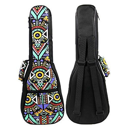 Picture of HOT SEAL 10MM Sponge Padding Durable Colorful ukulele Case Bag with Storage (26 in, Blue-Graffiti NO.1)
