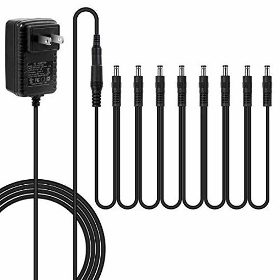 GetUSCart Guitar Pedal Power Supply DC 9V 2A UL Listed Tip Negative