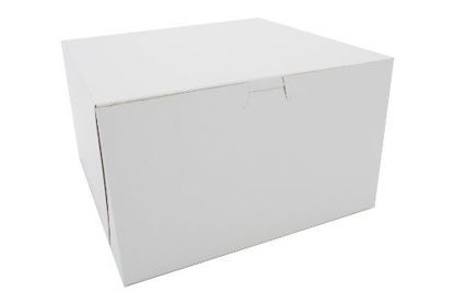 Picture of Southern Champion Tray 0979 Premium Clay Coated Kraft Paperboard White Non-Window Lock Corner Bakery Box, 10" Length x 10" Width x 6" Height (Case of 100)