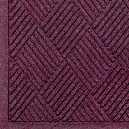 Picture of M+A Matting 221 Waterhog Fashion Diamond Polypropylene Fiber Entrance Indoor/Outdoor Floor Mat, SBR Rubber Backing, 5' Length x 3' Width, 3/8" Thick, Bordeaux