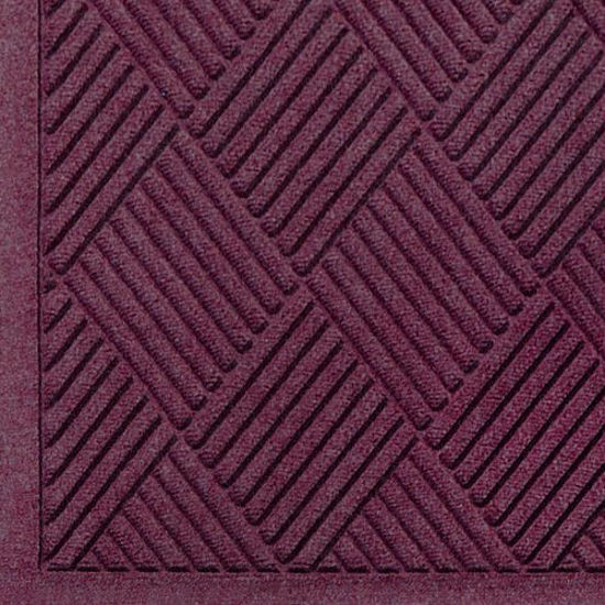 Picture of M+A Matting 221 Waterhog Fashion Diamond Polypropylene Fiber Entrance Indoor/Outdoor Floor Mat, SBR Rubber Backing, 5' Length x 3' Width, 3/8" Thick, Bordeaux