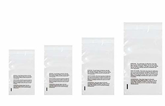 Poly Bags Size Combo Pack with Suffocation Warning by Retail Supply Co