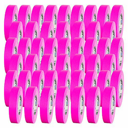 Picture of 1" Pro Gaff Gaffers Tape 50 yards length fluorescent pink matte. Premium Heavy-Duty Gaffers Tape trusted by professional Gaffers. Made in the USA. Holds Tight, Easy to remove. (Pack of 48)