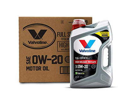 Picture of Valvoline Full Synthetic High Mileage with MaxLife Technology SAE 0W-20 Motor Oil 5 QT, Case of 3