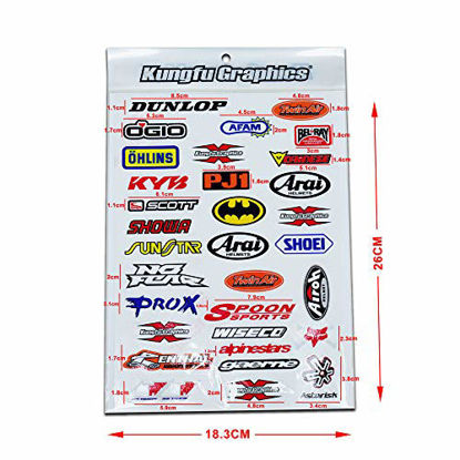 Picture of Kungfu Graphics Micro Sponsor Logo Racing Sticker Sheet Universal (7.2X 10.2 inch), White, MSS (34)