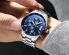 Picture of CRRJU Men's Chronograph Wristwatches,Fashion Luxury Stainsteel Steel Waterproof Calendar Quartz Watch for Men Six-pin Multifunctional Watch (Silver Blue)