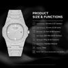 Picture of Luxury Mens/Womens Unisex Crystal Watch Bling Iced-Out Watch Oblong Silver/Gold Wristwatch Fashion Diamond Quartz Analog Watch with Stainless Steel Bracelet
