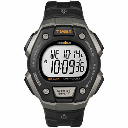 Picture of Timex Men's Ironman Classic 30 Full-Size Quartz Running Watch with Resin Strap, Black, 18 (Model: TW5M401009J)