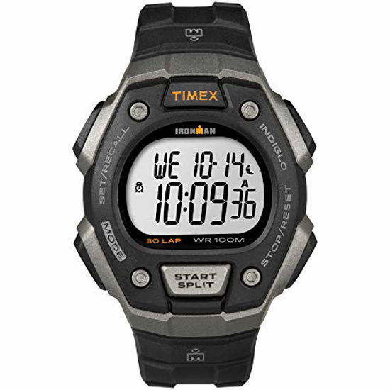 Picture of Timex Men's Ironman Classic 30 Full-Size Quartz Running Watch with Resin Strap, Black, 18 (Model: TW5M401009J)