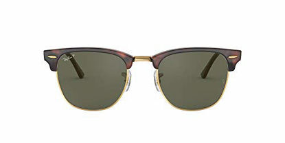 Picture of Ray-Ban RB 3016 Clubmaster Square Sunglasses, Red Havana/Polarized Green, 49 mm