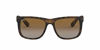 Picture of Ray-Ban RB4165 Justin Rectangular Sunglasses, Havana Rubber/Polarized Brown Gradient, 55 mm