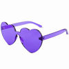 Picture of One Piece Heart Shaped Rimless Sunglasses Transparent Candy Color Eyewear