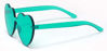 Picture of One Piece Heart Shaped Rimless Sunglasses Transparent Candy Color Eyewear