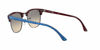 Picture of Ray-Ban Unisex-Adult RB3016 Clubmaster Sunglasses, Wrinkled Blue On Brown/Clear Gradient Grey, 51 mm