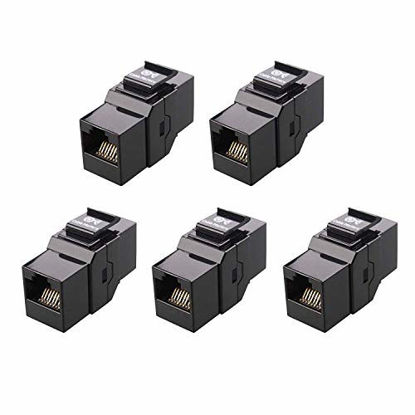 Picture of Cable Matters UL Listed 5-Pack RJ45 Keystone Jack Coupler Gender Changer in Black