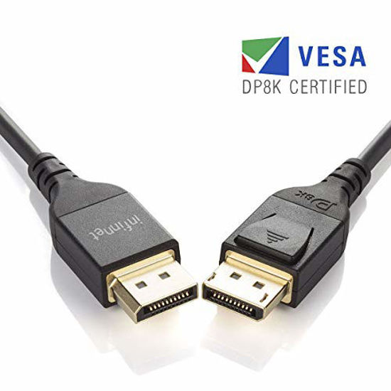 GetUSCart- Infinnet DisplayPort 1.4 Cable 8K 60Hz, 4K 144Hz, 4K 120Hz, 2K  280Hz 240Hz Slim & Flexible DisplayPort to DisplayPort Cable DP 1.4 HBR3  Cord, HDR, VESA Certified, 2 Meters (6.5 ft) Black