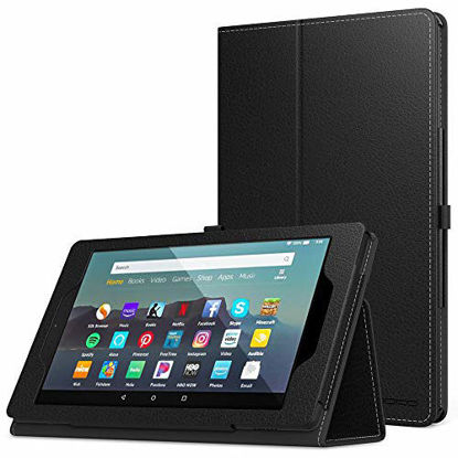 Picture of MoKo Case Fits Kindle Fire 7 Tablet (9th Generation, 2019 Release), Premium PU Leather Slim Folding Stand Shell Multiple Viewing Angles Cover with Auto Wake/Sleep - Black