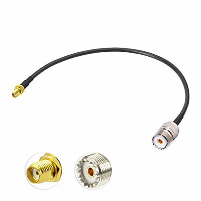 Picture of Bingfu Ham Radio Antenna Adapter SMA Female to UHF SO239 Female RG58 Coaxial Jumper Cable 30cm 12 inch for Ham Two Way Radio Walkie Talkie Kenwood Wouxun Baofeng BF-F8HP UV-5R UV-82 BF-888S GT-3