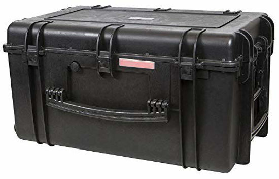 Picture of Monoprice Weatherproof / Shockproof Hard Case with Wheels - Black IP67 level dust and water protection up to 1 meter depth with Customizable Foam, 33" x 22" x 17"