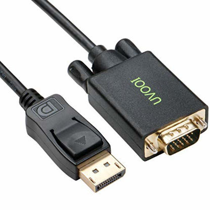 Picture of DisplayPort to VGA Cable 3FT, Display-Port DP to VGA Male Adapter Cord Gold-Plated Compatible for Dell, HP Lenovo, ASUS and More - Black