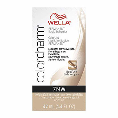 Picture of WELLA Color Charm Permanent Liquid Hair Color Blondes, 7NW Med Nat Warm Blonde