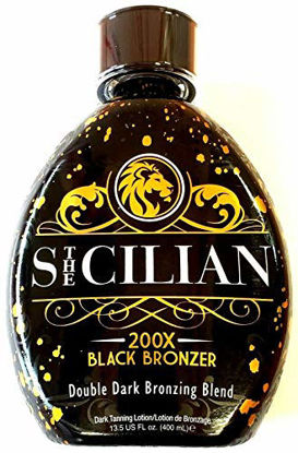 Picture of The Sicilian 200X Double Dark Black Bronzer Tanning Lotion 13.5 oz - New 2021 Tan Lotion