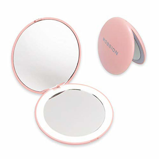Amazon.com: Getinbulk Compact Mirror,Set of 2 Round Double-Sided Makeup  Small Mirror for Purse with 1x/3x Magnification PU Leather (Black, 2.8